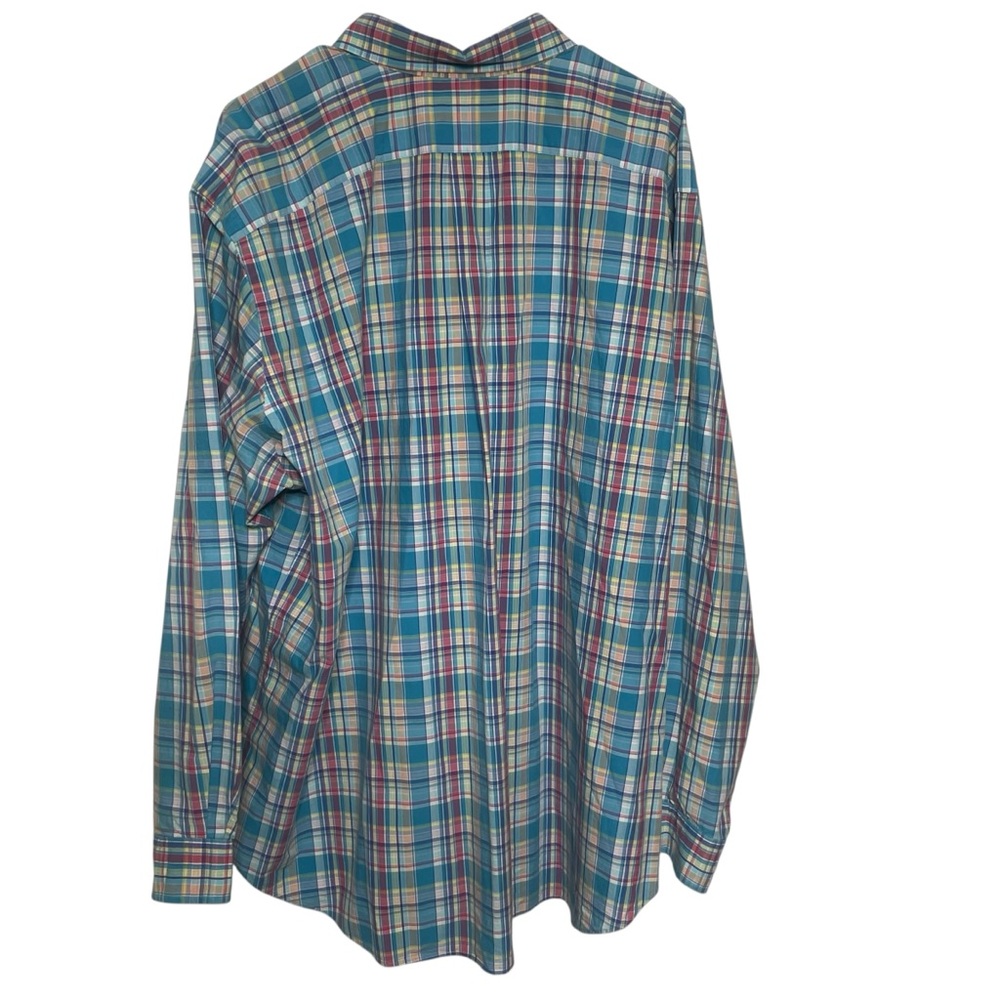 Ralph Lauren Colorful Plaid Shirt 2XB Yellow Pony Preppy - Picture 3 of 8